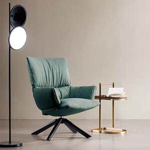 
Modern simple creative leisure chair designer living room hotel negotiation area rotatable corduroy fabric sofa chair