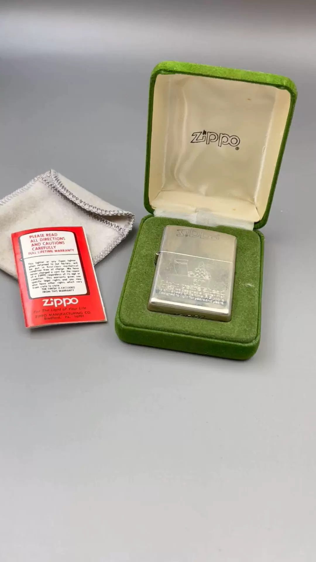 Zippo 1982年纯银中斜底50周年稀少款，纯银镜面15-Taobao