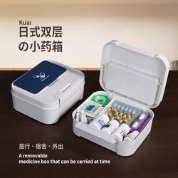 Japanese Portable Small Medicine Box for Dormitory Students and Home Use, Large Capacity Storage Box for Children's Medicines