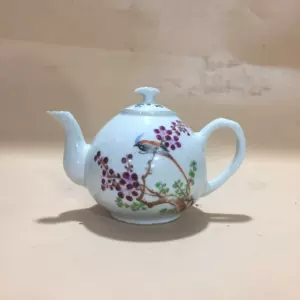 代引き人気 整理品 中国粉彩花鳥画朱肉入 骨董 中国文房具 陶芸 - www 