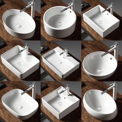 Hotel Project Ceramic Washbasin Countertop Basin Bathroom Sink Single Basin Minimalist Design