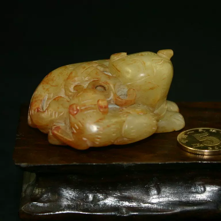 清代和田玉雙歡