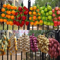 Simulated Fruit and Vegetable Skewers, Apple Skewers, Farmhouse Restaurant Decoration, Hotel Decorations, Fake Garlic and Corn Skewers, Free Shipping