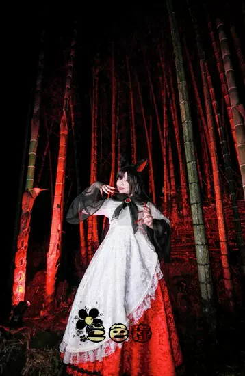 三色瑾 Cosplay 东方project 东方辉针城今泉影狼礼服连身