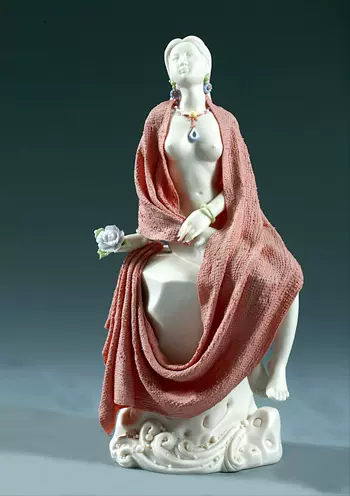 瓷语堂中国白德化窑白瓷器瓷雕22寸渡海观音国大师高徒精工作品