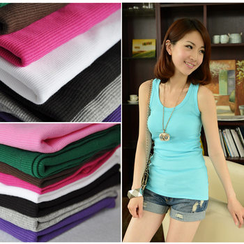 Worker female summer wild threaded candy color suspender vest
