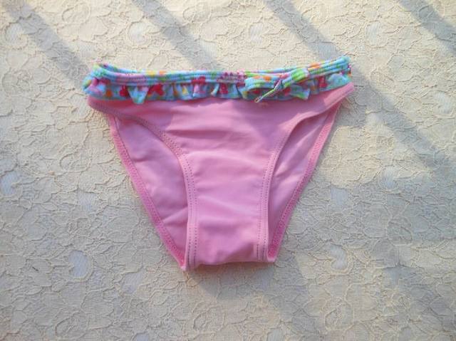 F184 foreign trade original high quality fashion pink girls' style triangle lotus leaf lace bikini trunk special price
