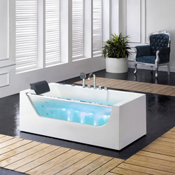 Free Shipping Massage Bathtub with Jets for One Person, 1.7m Tubs, Freestanding Acrylic Luxury Transparent Constant Temperature Heating