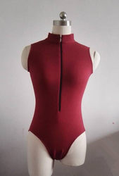 Adult Ballet Jumpsuit Practice Suit Sleeveless Zipper with Turtleneck Gymnastics Suit Shape Dance Suit Examination Suit for Women