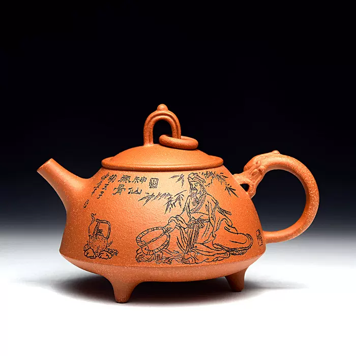 お得，安い】 中国宜興 朱泥急須 【孟臣】在銘在款 宜興紫砂