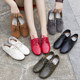 2025 New Spring Flat Shoes Genuine Leather Casual Small Leather Shoes Pregnant Women Soft Sole Mom Flat Heels Large Size Women's Shoes