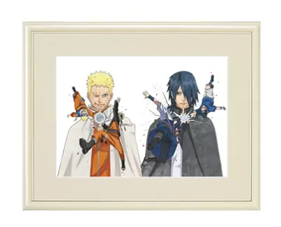 日版周边火影忍者NARUTO完结展佐助漩涡鸣人岸本齐史复制原画- Taobao