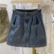 Extra large size 300Jin [Jin equals 0.5 kg] High-waist denim skirt for women in summer slim drawstring M zipper design hip-covering short skirt
