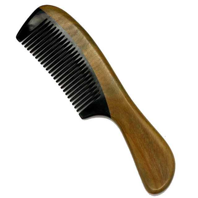 Green sandalwood comb, precious precious wood horn comb, red sandalwood ...