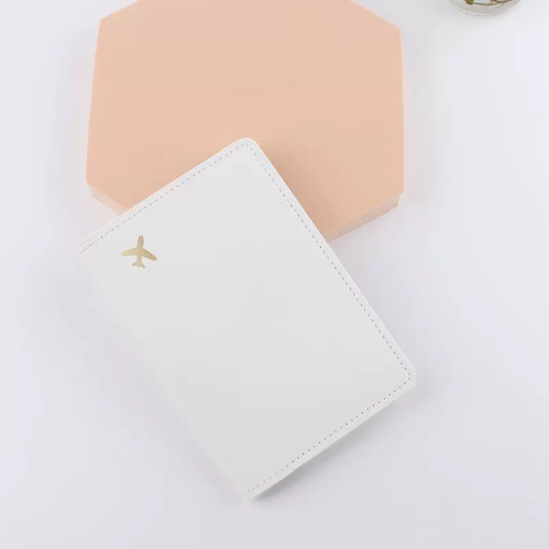 Lover Couple Passport Cover Hot Stamping Simple Plane Women Men