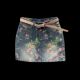 
Flower printed denim skirt for women 2025 summer new retro high waist versatile slim A-line hip skirt