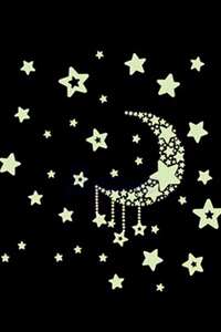 1 sheet glow in the dark moon and stars wall sticker baby be