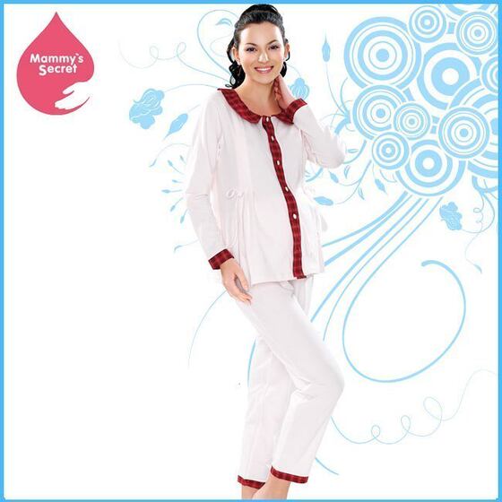 
Summer Confinement Spring and Autumn Pregnant women pajamas breastfeeding clothes double-breasted postpartum cotton home clothes set
