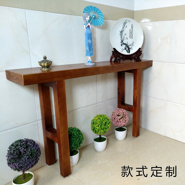 Long table, narrow long table, strip table and chairs, solid wood entrance table, living room entrance table, simple entrance cabinet customization