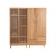 Solid wood oak sliding door wardrobe Simple modern log -migrant door large cabinet Japanese -style bedroom furniture wood wax oil
