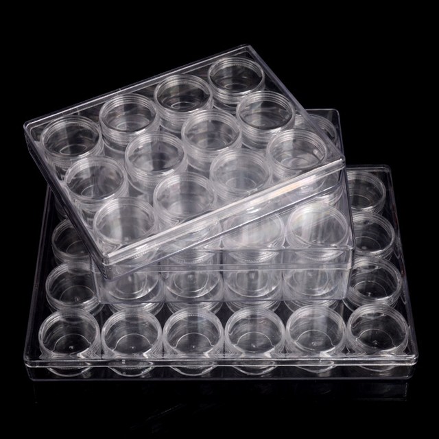 Acrylic transparent plastic jewelry box storage box round bottle bead ...