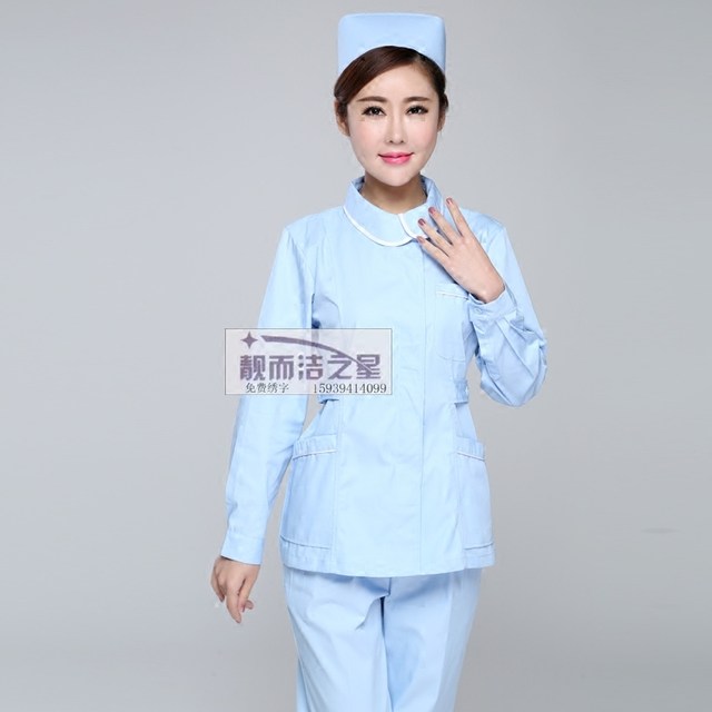 New Nightingale nurse suit split set purple winter long-sleeved nurse suit beauty suit mother and baby care suit
