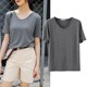 Short-sleeved women's new summer loose top for 2025 large size modal T-shirt ice silk v-neck half-sleeved base shirt