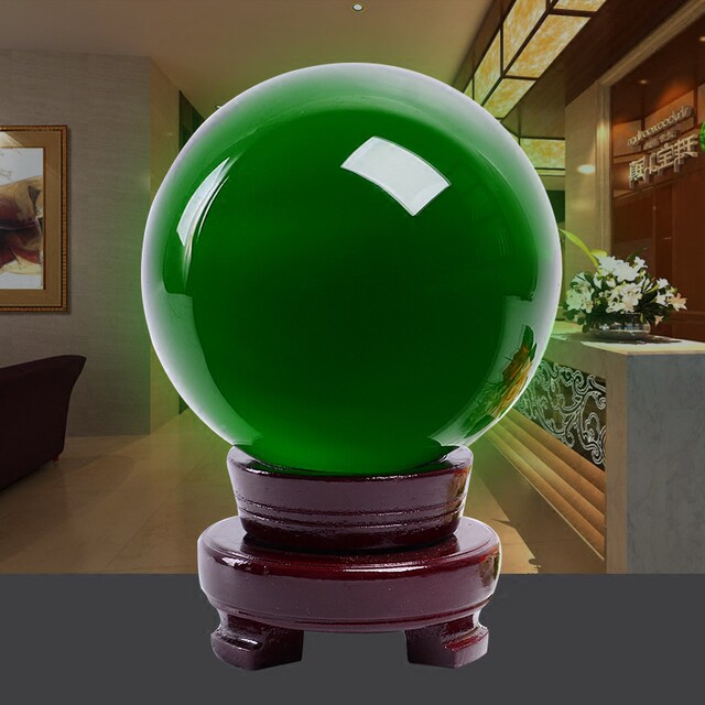 Special price highend green crystal ball ornaments home study