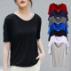 Short-sleeved women's new summer loose top for 2025 large size modal T-shirt ice silk v-neck half-sleeved base shirt