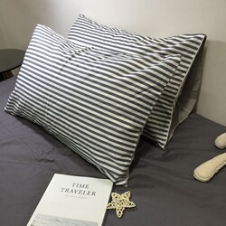 Special Offer: Nordic Simple Striped Pure Cotton Pillowcase, Single Piece, Student Dormitory, All-Cotton Pillowcase, Single Pillow, Pair of Pillows 
