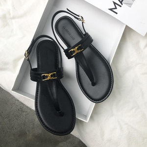 
Internet celebrity 2023 spring and summer new style clip toe flat sole small fragrance style C home seaside vacation Roman fashion sandals for women