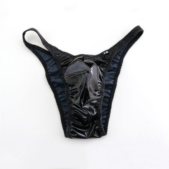 
2023 new men's leather pants, raw fashion leather bag underwear, sexy breathable low waist shiny leather pants