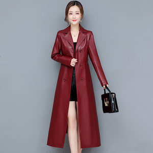 
High-end quality 2025 winter new women's Haining leather jacket mid-length knee-high windbreaker coat large size jacket