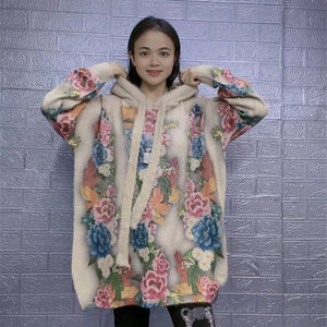 
European sweater women's autumn and winter new style mink velvet heavy industry fashionable round neck pullover loose knitted sweater top