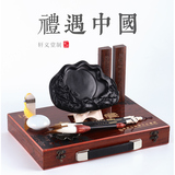Xuanyitang antique study four treasures set brush, ink, paper and inkstone high-grade adult beginner's inkstone, inkstone, thin gold calligraphy supplies, brush, brush, handle, large and small regular script, clerical script, creation fund, good pen