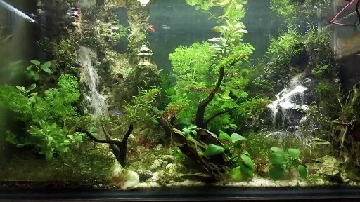 鱼缸水中瀑布流沙瀑布假山制作