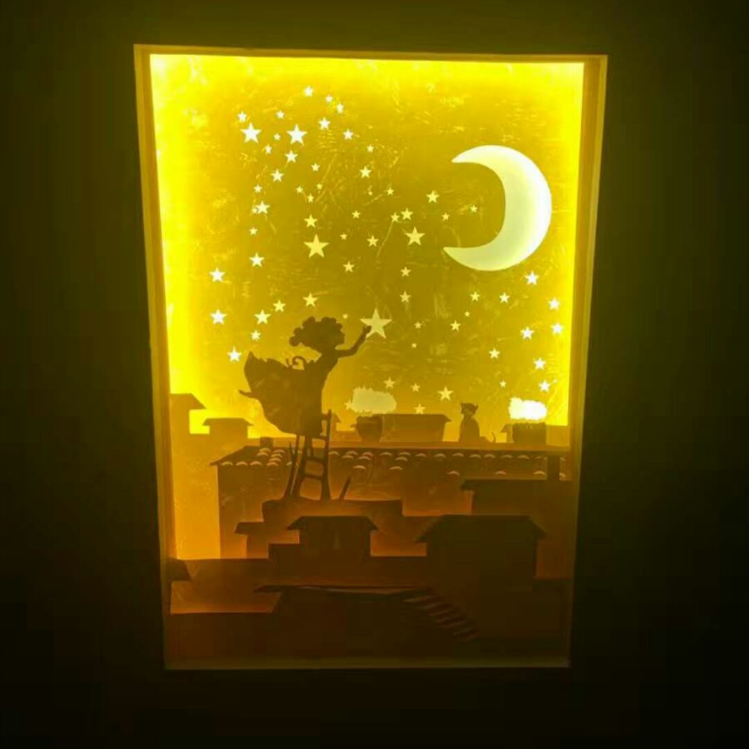 一纸夜色光影纸雕