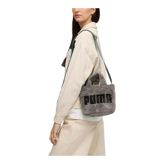 PUMA plush compact shoulder bag crossbody bag winter women's bucket handbag 091713-03