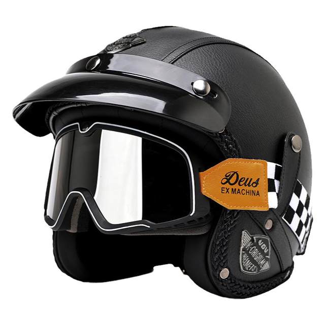 3c certified retro cruise motorcycle helmet for men and women winter electric motorcycle half helmet pedal three-quarter helmet