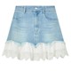 Fairy Pocket Summer Lace Spliced ​​A-line Denim Skirt for Women 2025 Summer New Short Skirt
