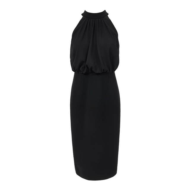 Vero Moda Dress 25 Summer New Style Light Men's Halves Neck Lace-up Pleated Chiffon Spliced ​​Banquet Dress