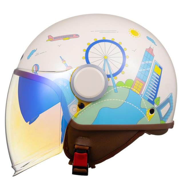 Mustang double lens electric car helmet anti-ultraviolet four-season electric car helmet for women in autumn and winter warm 3C certification