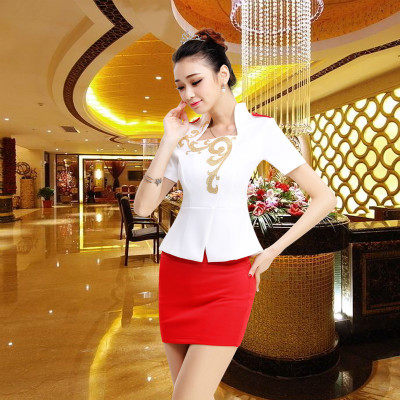 夜色佳人服饰批发厂家桑拿洗浴技师服足疗沐足工衣夜场性感连衣裙的LOGO