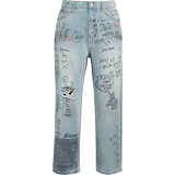 Dazzle Disu 2020 spring new casual vitality graffiti pattern jeans casual pants women 2c1r6131s