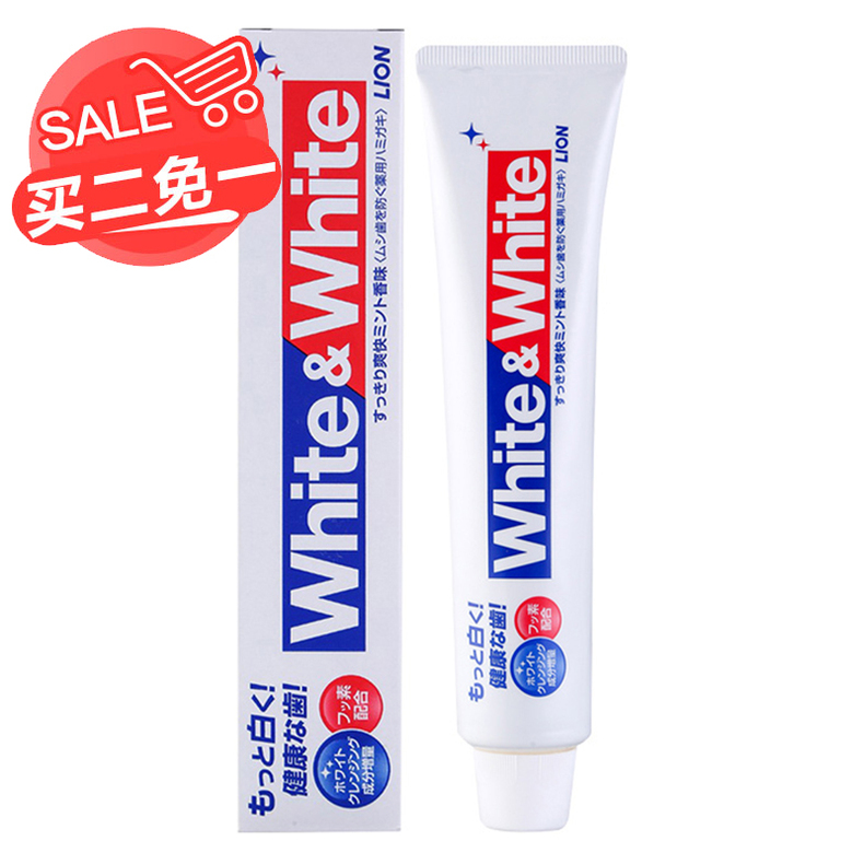 【天猫超市】日本原装进口LION/狮王WHITE WHITE美白牙膏150g