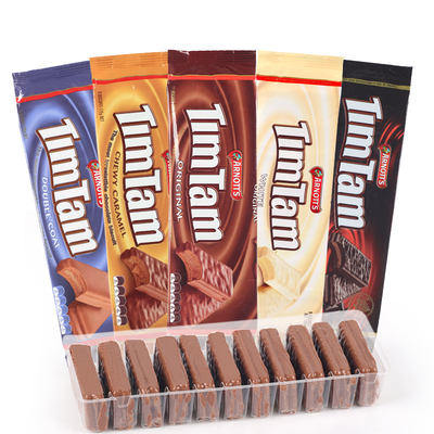 澳大利亚进口零食TimTam雅乐思澳洲黑巧克力夹心威化饼干200g*5包