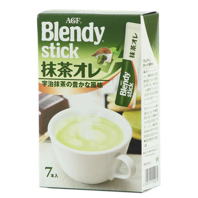 包邮/日本进口冲饮 AGF宇治抹茶拿铁奶茶速溶抹茶奶茶7本入/盒84g