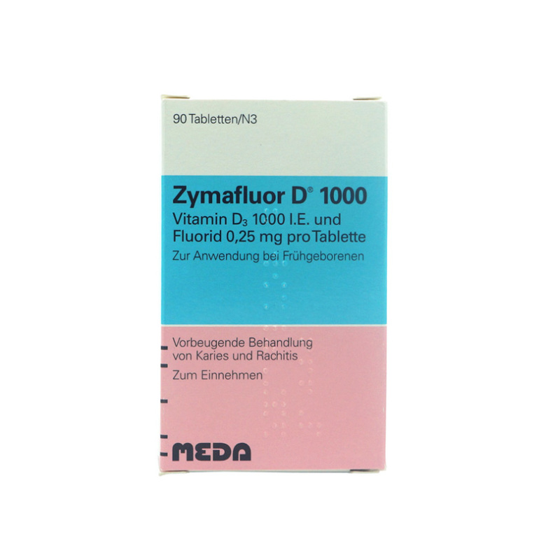 德国诺华Zymafluor维生素D3 90粒D1000 促进补钙吸收宝宝儿童VD