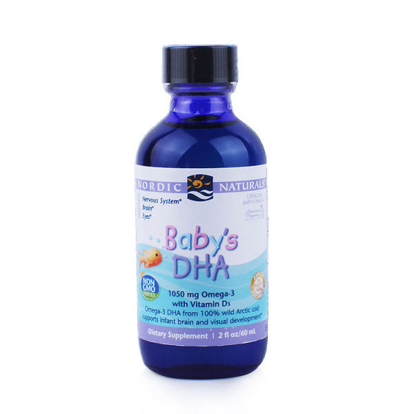 挪威小鱼Nordic Naturals婴幼儿DHA宝宝鱼油含维生素D3滴剂 60ml