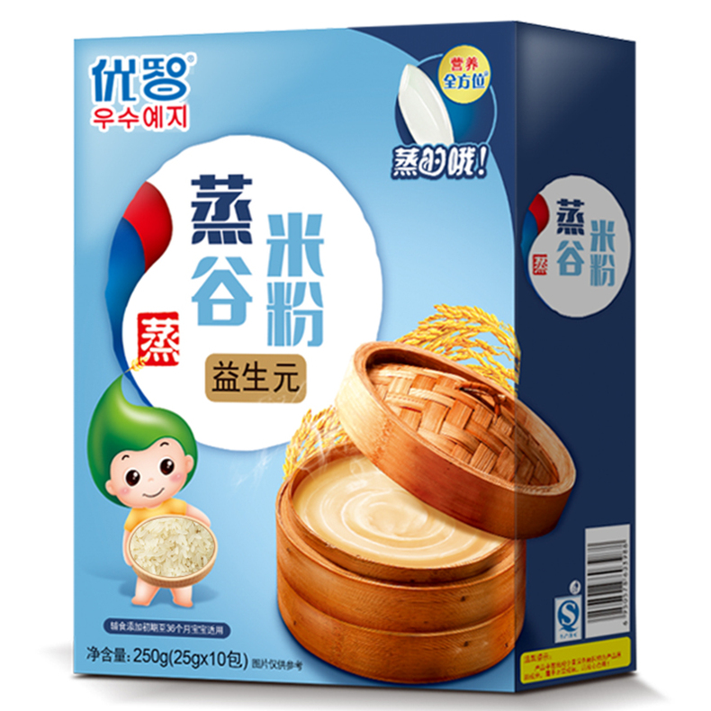 优智米粉益生元婴儿宝宝辅食全段1段 营养粥米糊6-36个月盒装250g